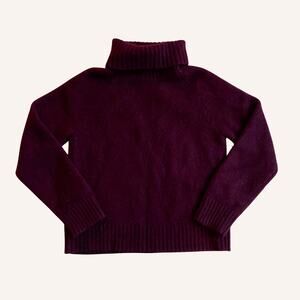 Ralph Lauren turtleneck, deep burgundy, wool cashmere angora XS